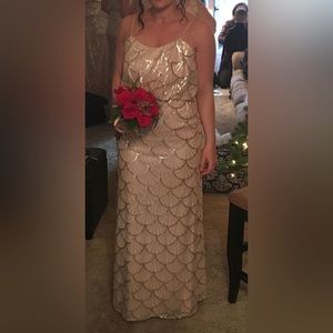 Gold sequin bridesmaid dress